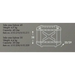 Hepco & Becker Xplorer 40 Liter Sidecase Aluminum Left -Givi Store ET610 208 ATT 02 2