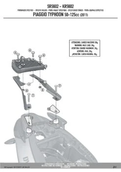 Givi SR5602 Specific Rack For Piaggio Typhoon 50 & 125 (2011-2012) -Givi Store GVSR5602 fi 3