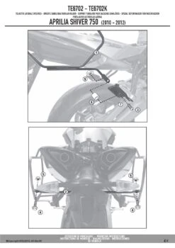 Givi TE6702 Easylock Saddlebag Supports For Aprilia Shiver 750 (2010-current) -Givi Store TE6702 fi 4