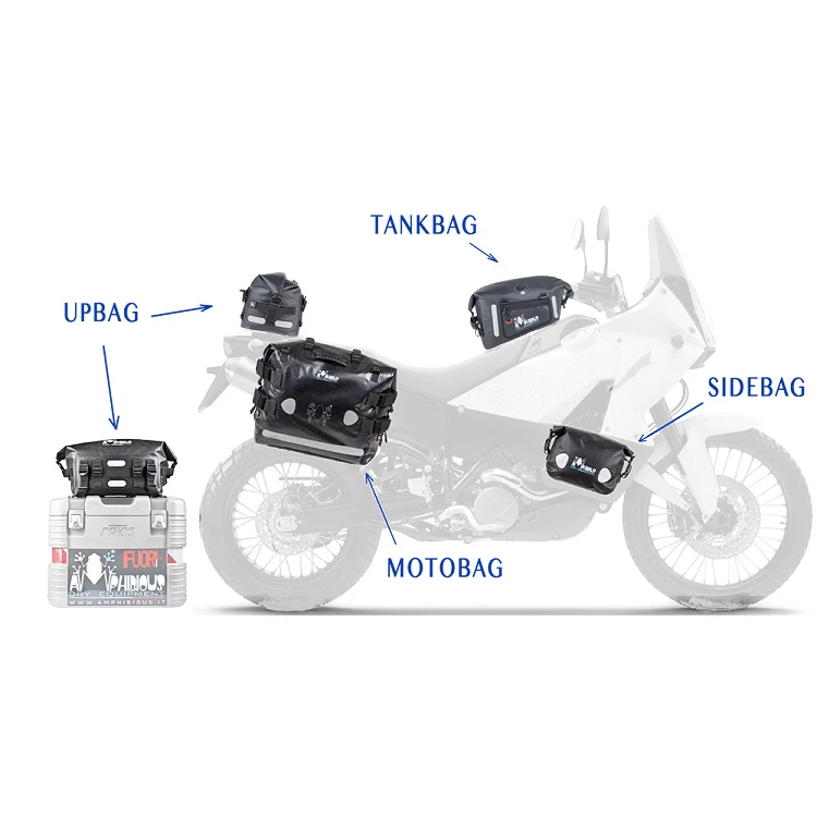 Amphibious MB-04.01 Motobag Textile Saddlebag, Black 8 Amphibious MB-04.01 Motobag Textile Saddlebag, Black - Image 8