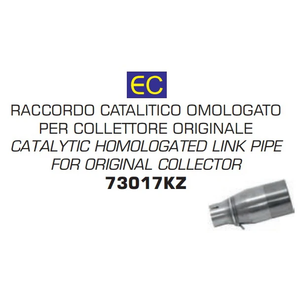Arrow 73017KZ Catalytic Homologated Link Pipe For Kawasaki Xciting 400i (2017-) 1 Arrow 73017KZ Catalytic Homologated Link Pipe For Kawasaki Xciting 400i (2017-)