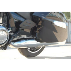 D&D Slip-on Louvered Exhaust, 45 Degree Cut Chrome For Polaris Cross Country/Cross Roads -Givi Store dd slip on louvered exhaust 45 degree cut black image3