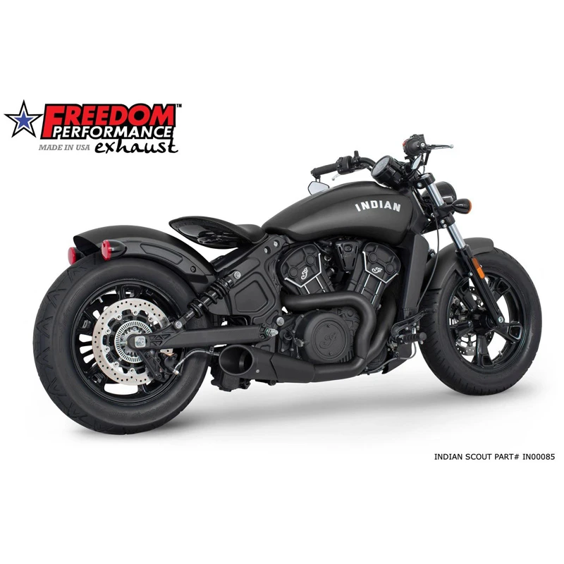 Freedom Performance IN00085 Combat 2-into-1 Shorty Exhaust, Black For Indian Scout & Victory Octane 2 Freedom Performance IN00085 Combat 2-into-1 Shorty Exhaust, Black For Indian Scout & Victory Octane - Image 2