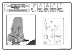Givi A110A Windshield Fitting Kit For Piaggio Fly 50 & 125 & 150 '04-'09 -Givi Store piaggio20Fly202