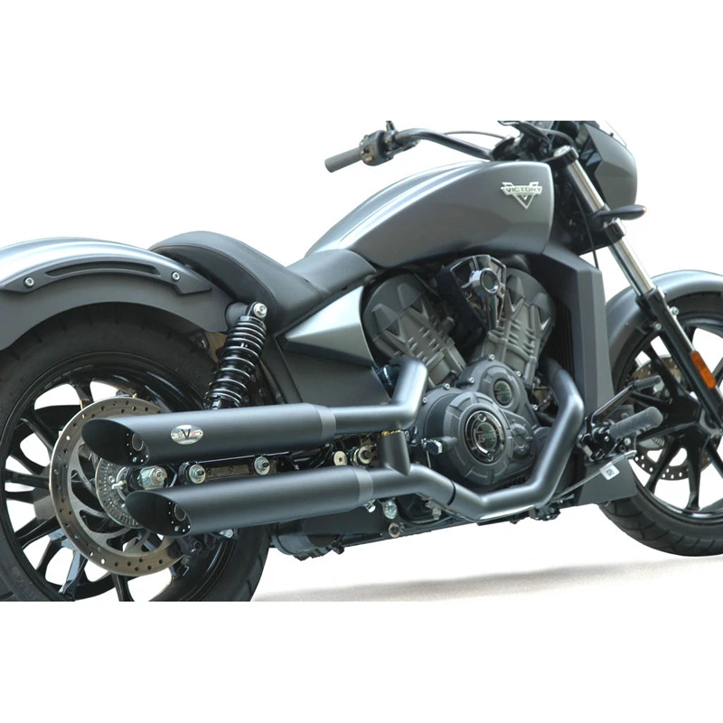 V-Performance AVIC0040002 Euro 4 Twin Exhausts, Slash Cut Dark For Victory Octane 2 V-Performance AVIC0040002 Euro 4 Twin Exhausts, Slash Cut Dark For Victory Octane - Image 2